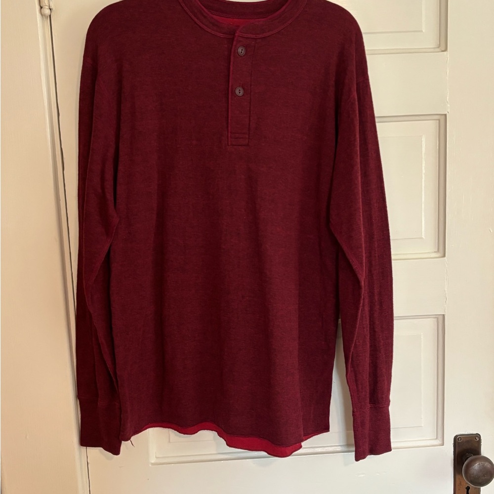 L.L. Bean River Driver Long Sleeve Henley Shirt